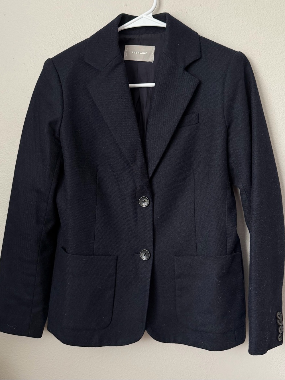 Everlane Wool Blend Academy Blazer Navy Blue Women’s 4 quiet luxury preppy - Picture 3 of 6